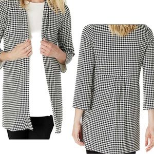 J. Jill Black and White Houndstooth Cardigan Sz Medium